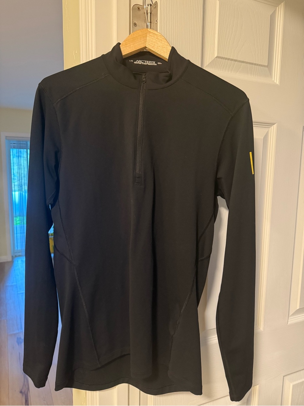 Arc'teryx Black Lightweight Quarter-Zip with Yellow Accent